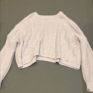 Hollister Purple Crew Neck Sweater with Textured Knit